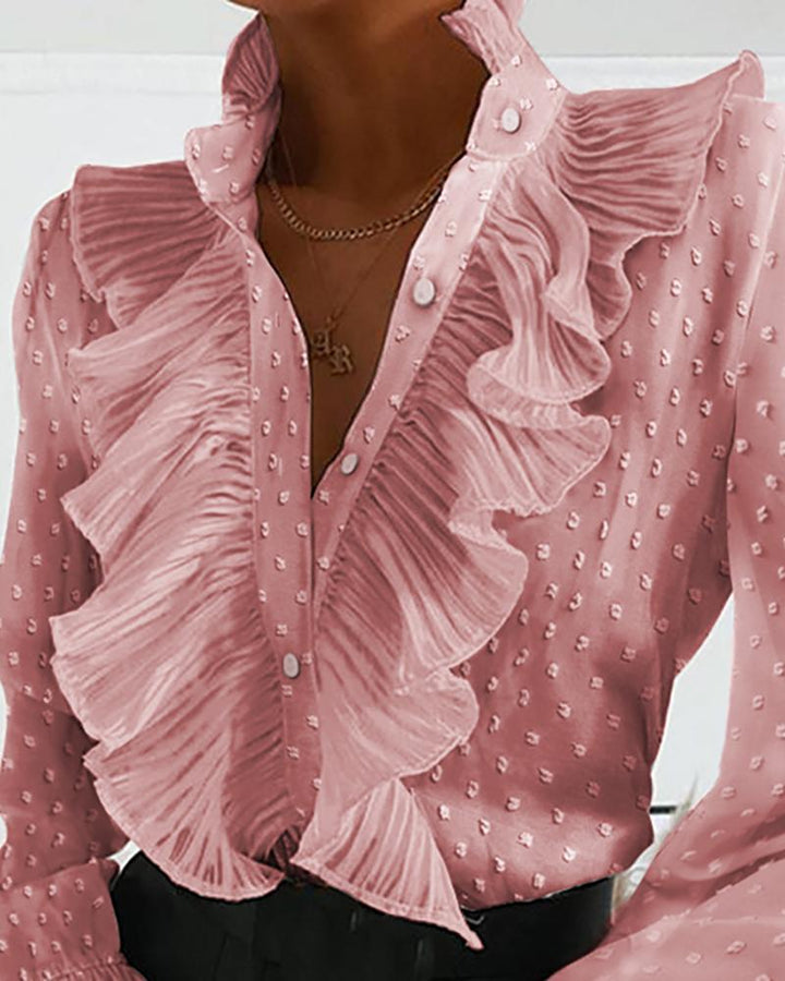 Elegante Gerüschte Bluse Damen