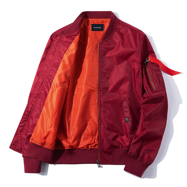 Men's  slim-profile nylon bomber jacket with high-visibility contrast lining and zip utility sleeve pocket Nord Taschen