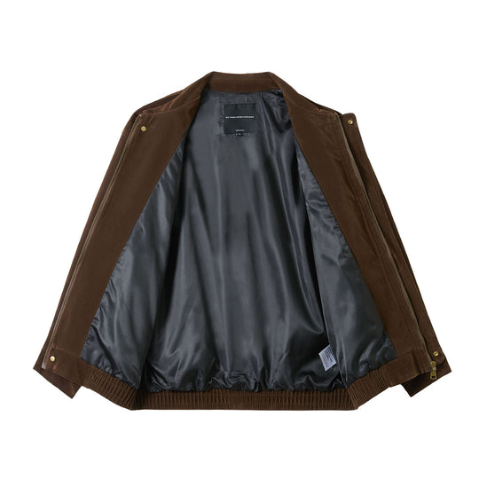 Herren Kurz geschnittener Wildlederoptik Blouson mit elastischem Saum und Pattentaschen Nord Taschen