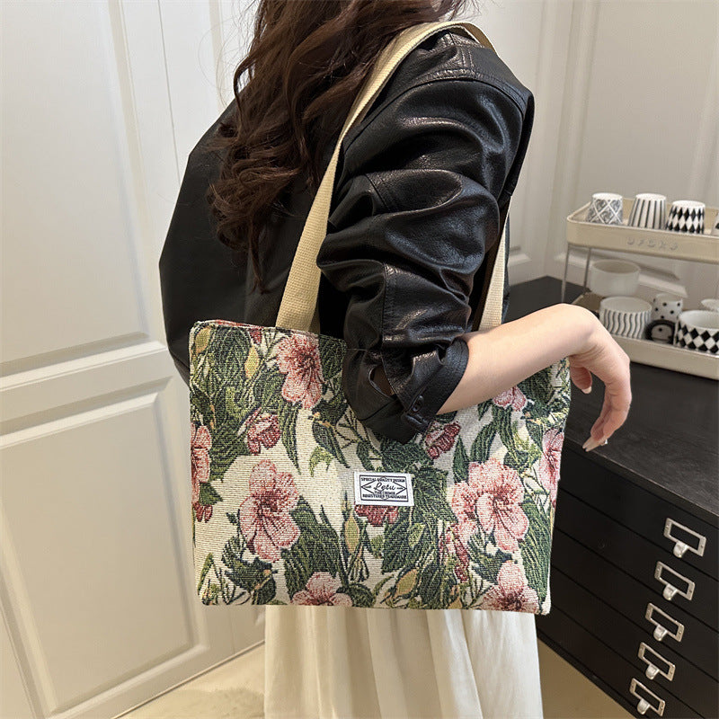 Damen Einkaufstasche mit floralem Design und robusten Trageriemen Nord Taschen