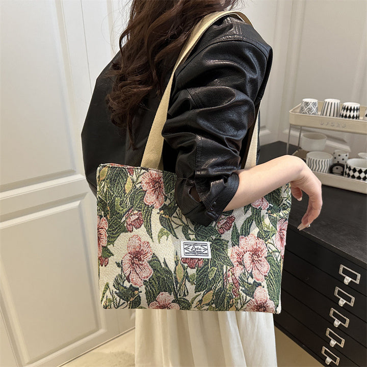 Damen Einkaufstasche mit floralem Design und robusten Trageriemen Nord Taschen