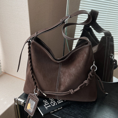 Damen Beuteltasche mit geflochtenem Detail und elegantem Kettenanhänger Nord Taschen