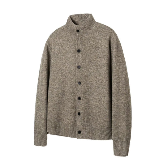 Herren Bequeme Strickjacke mit hohem Kragen und Knopfleiste Nord Taschen
