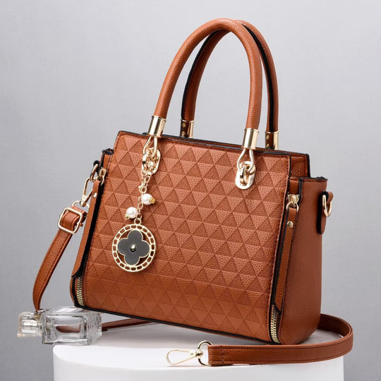 Damen Designer-Handtasche mit geometrischem Schmuckmuster und abnehmbarem Tragegurt Nord Taschen