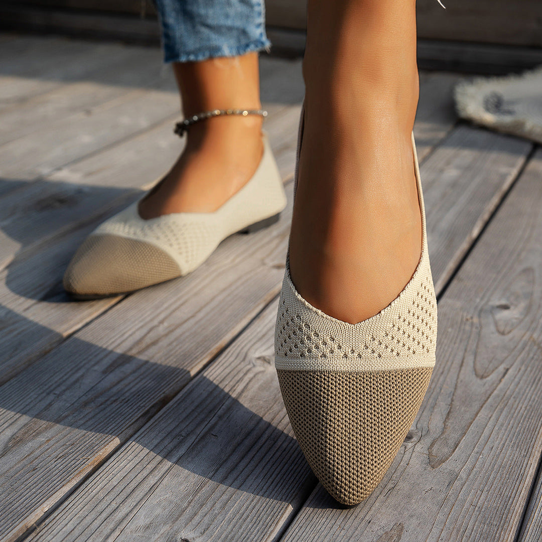 Damen Ballerinas mit kreativem Hahnentrittmuster und flexiblem Fußbett