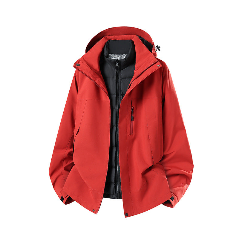 Damen Zweiteilige Softshell-Parka mit herausnehmbarer Steppinnenjacke Nord Taschen