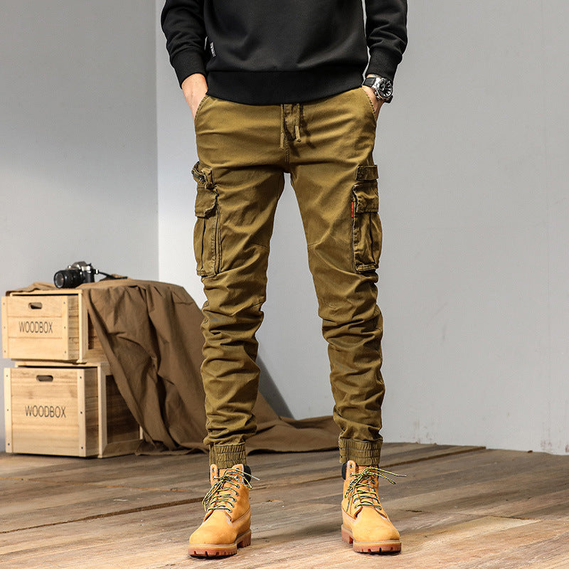 Herren Schmale Utility-Cargojogger aus Ripstop mit Elastikbund, Kordelzug und Mehrfachtaschen Nord Taschen