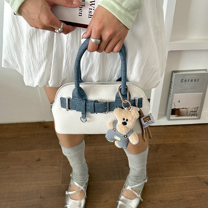 Damen stilvolle Handtasche mit verspieltem Plüsch-Details Nord Taschen