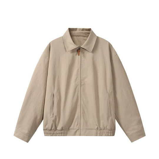 Unisex Leichte Oversize Übergangsjacke im Bomberstil mit Hemdkragen und elastischem Saum Nord Taschen
