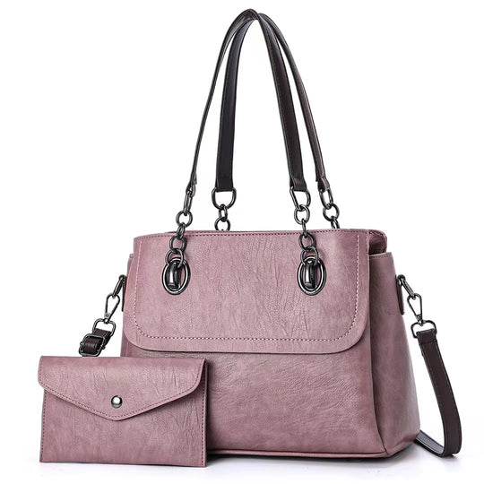 Damen Umhängetasche mit abnehmbarer Clutch und hochwertiger Lederoptik Nord Taschen