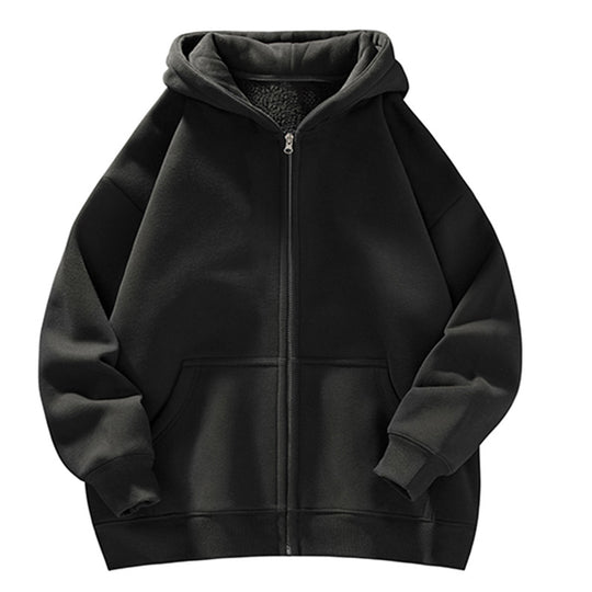 Unisex Oversize-Kapuzenjacke mit durchgehendem Reißverschluss, Teddyfutter und Känguru-Taschen Nord Taschen