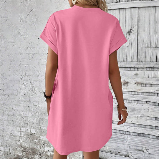Damen lässiges T-Shirt Kleid mit praktischen Taschen