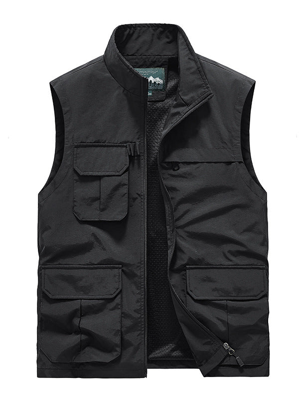Herren Leichte Reise-Utility-Weste mit Mesh-Innenfutter und Mehrfachtaschen Nord Taschen