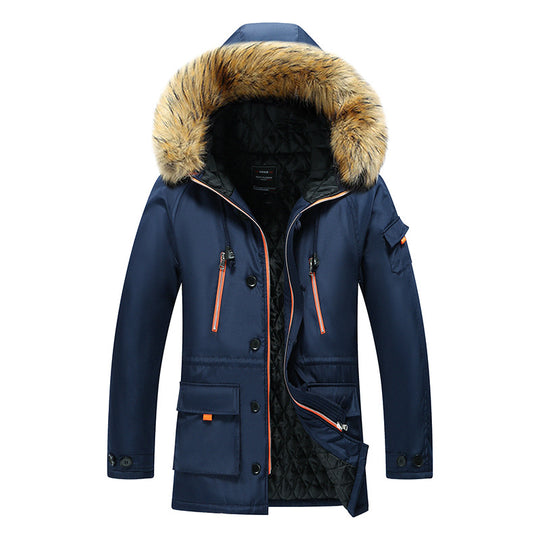 Herren Thermo-Outdoorparka mit Kunstfellkapuze, gesteppter Innenfütterung und multifunktionalen Taschen Nord Taschen