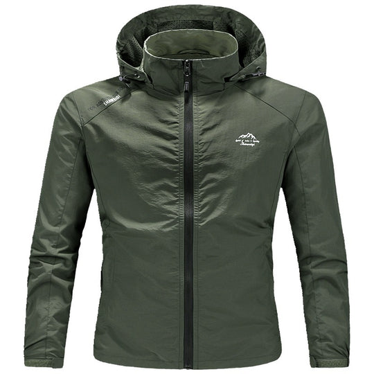 Herren Ultraleichte packbare Outdoorjacke mit hohem Kragen, Kapuze und atmungsaktivem Meshfutter Nord Taschen