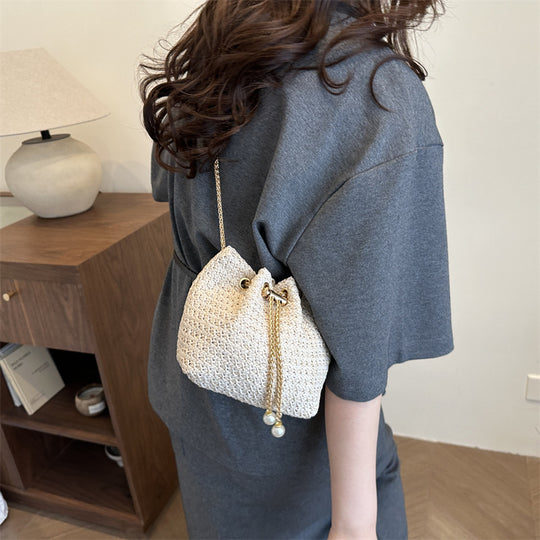 Damen Mini-Bucket-Tasche mit elegantem Kordelzug Nord Taschen