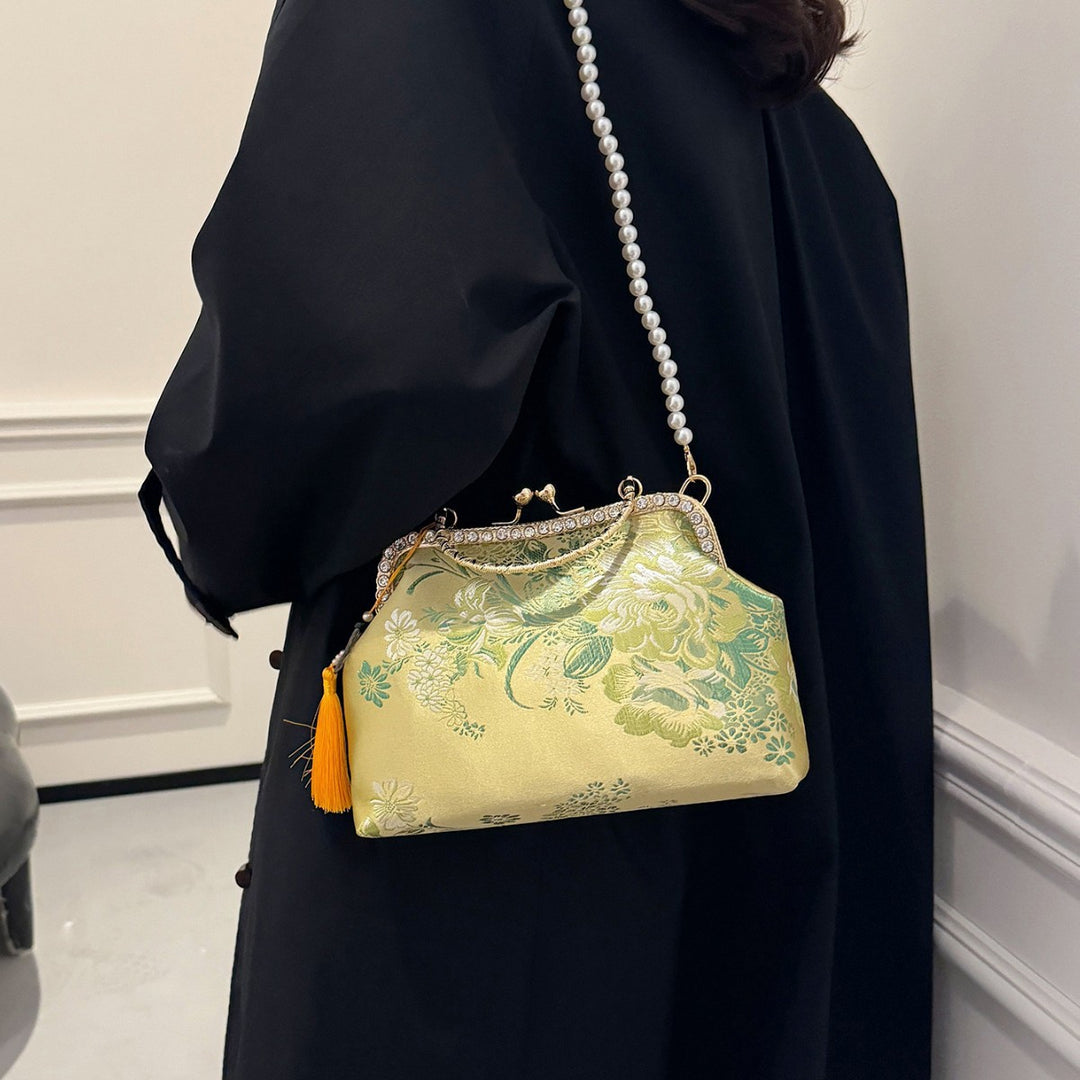 Damen elegante Clutch mit floralen Motiven Nord Taschen