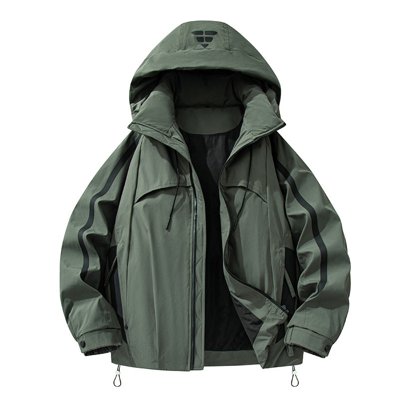 Unisex gefütterte Outdoor-Utility-Jacke mit Kapuze und reflektierenden Streifen Nord Taschen