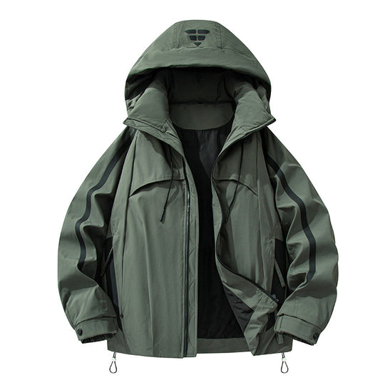 Unisex gefütterte Outdoor-Utility-Jacke mit Kapuze und reflektierenden Streifen Nord Taschen