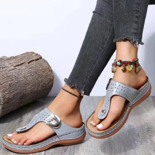 Damen Orthopädische Zehentrenner-Sandalen mit modischen Schnallen und anatomischer Fußbettung