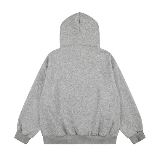 Damen Kapuzen-Zipjacke im Oversize-Cut mit gestickter Dackel-Illustration und Vichy-Detail Nord Taschen