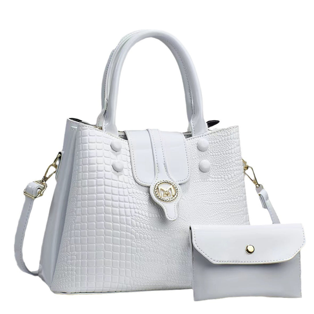 Damen elegante Handtasche mit Krokodilstruktur und abnehmbarer Clutch Nord Taschen