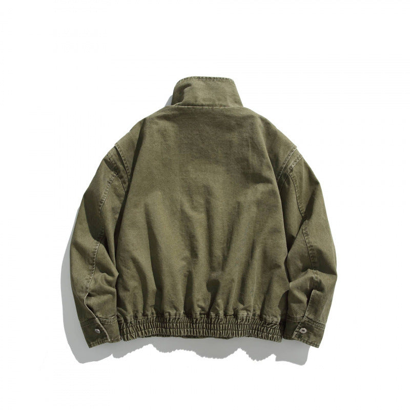 Unisex Boxy-Fieldjacke im Vintage-Canvas-Look mit Stehkragen, Pattentaschen und elastischem Saum Nord Taschen