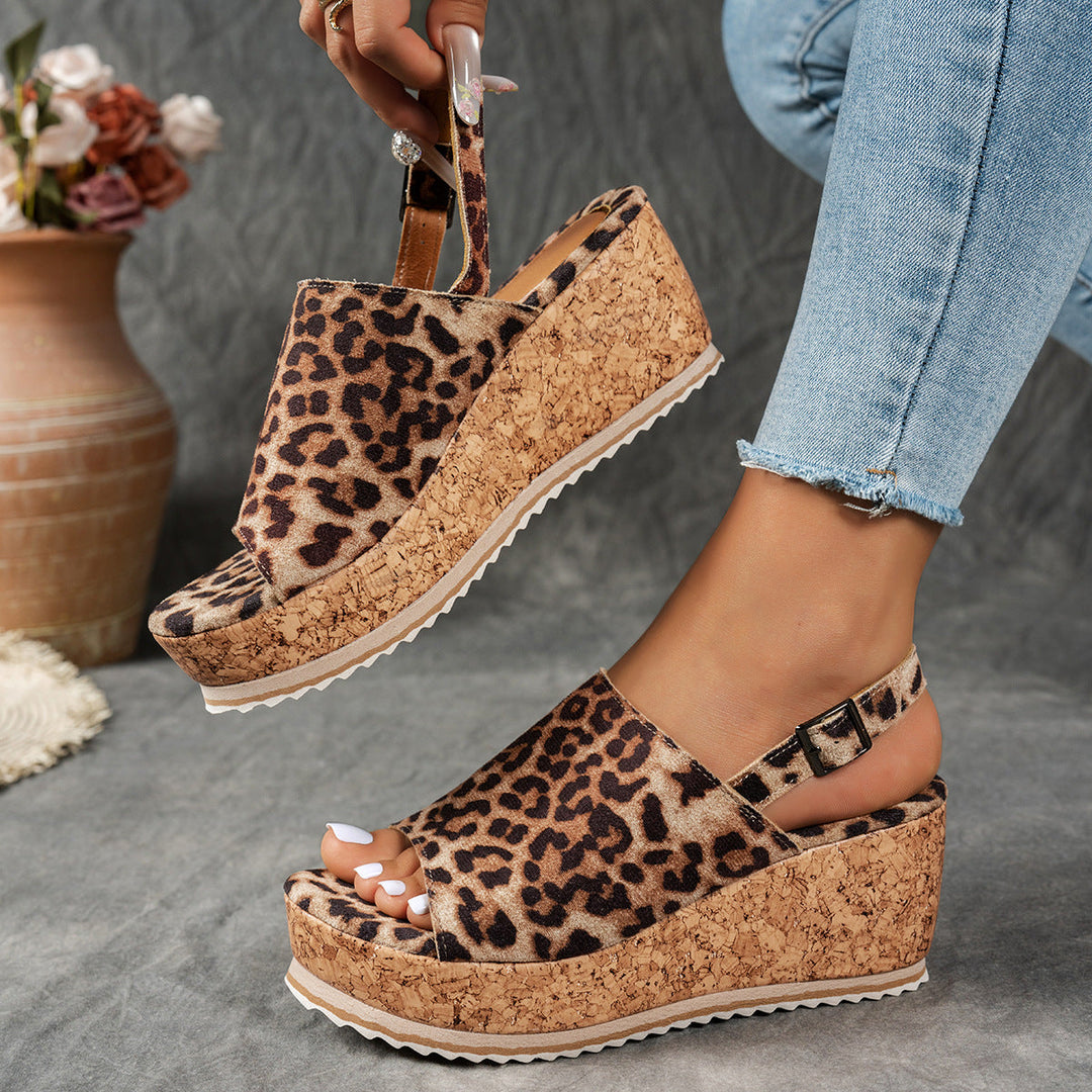 Damen Keilabsatz-Sandalen mit verstellbarem Riemen und komfortablem Fußbett Nord Taschen