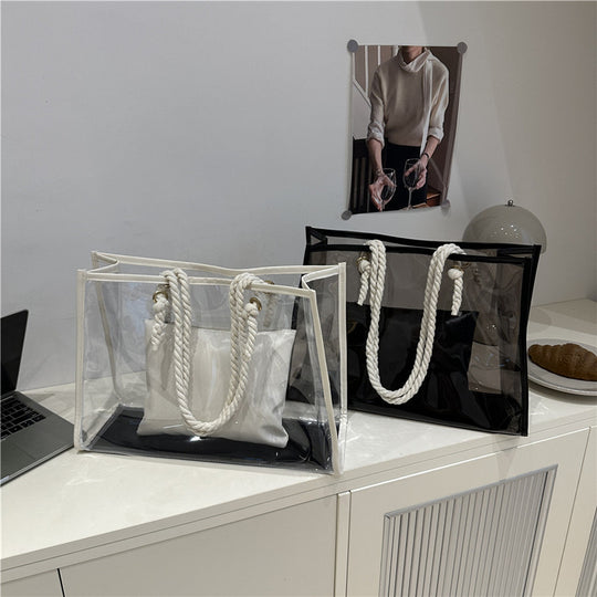 Damen transparente Tragetasche mit Innenbeutel Nord Taschen