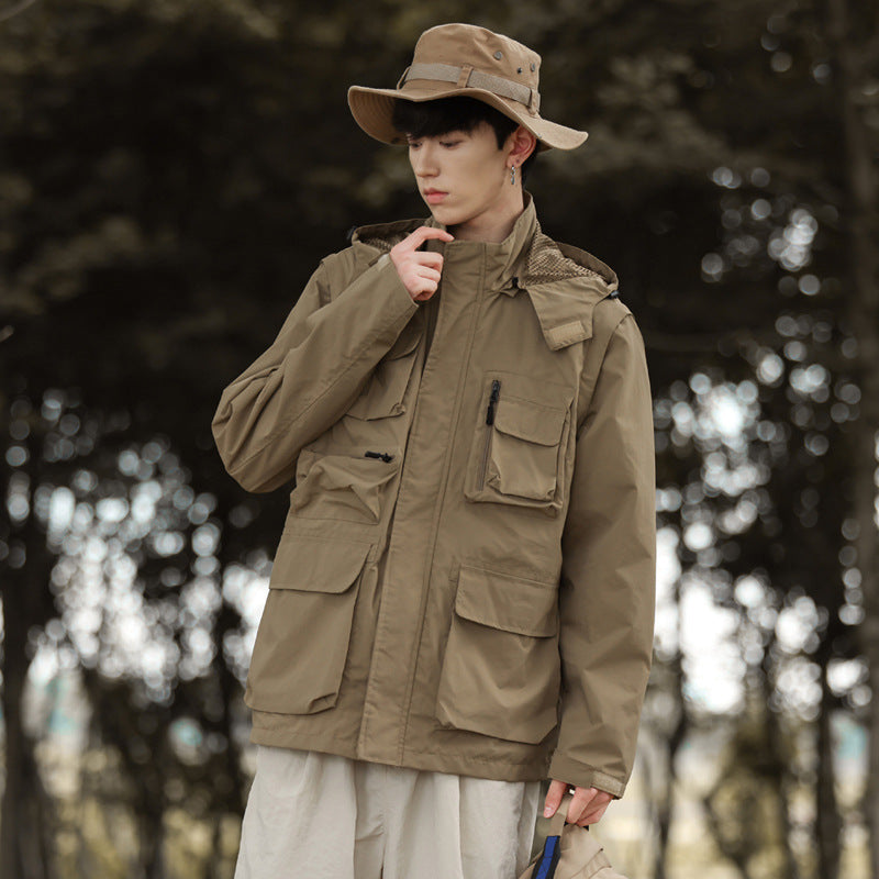 Herren leichte Multifunktions-Fieldjacke mit zahlreichen Utility‑Taschen und Belüftungsdetails Nord Taschen