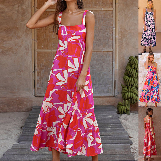 Damen Maxikleid im lNord Taschenhaften floralen Design mit spielerischem Schnitt Nord Taschen