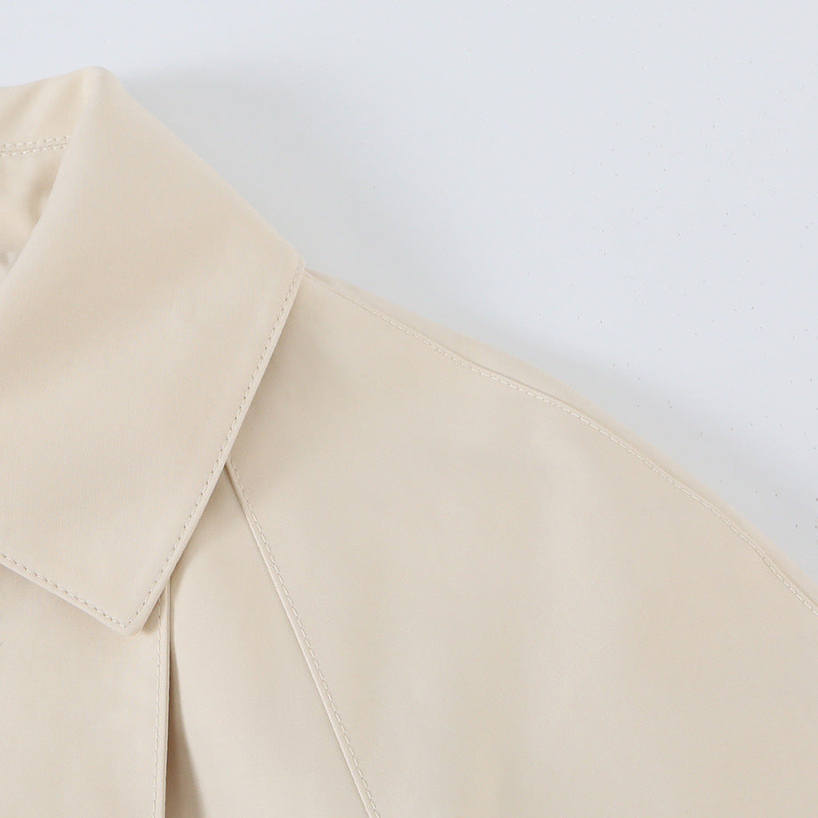 Damen Kurzjacke im Boxy‑Schnitt mit verdeckter Knopfleiste und Hemdkragen Nord Taschen