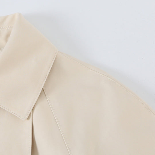 Damen Kurzjacke im Boxy‑Schnitt mit verdeckter Knopfleiste und Hemdkragen Nord Taschen