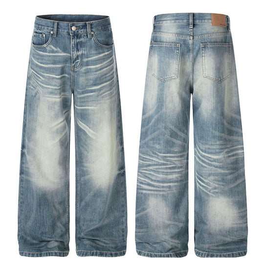 Damen weite High‑Waist Culotte-Jeans mit Used-Effekt Nord Taschen