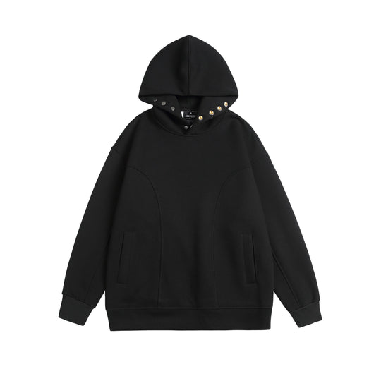 Unisex Oversize Kapuzenpullover mit Druckknopffunnel und Teilungsnähten Nord Taschen