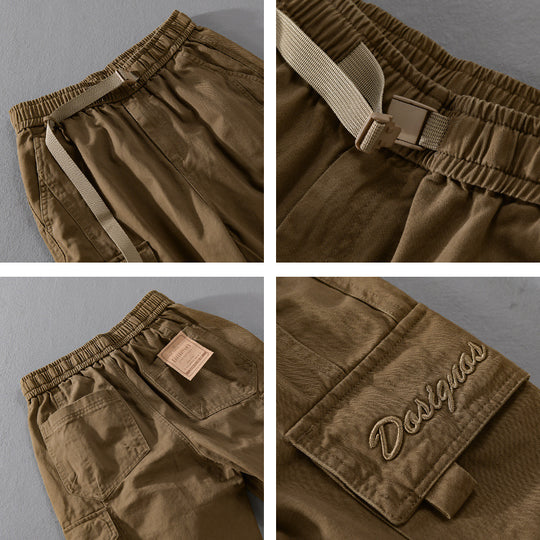 Herren Cargohose im Military-Look mit verstärkten Knien und elastischem Beinabschluss Nord Taschen