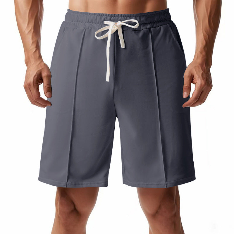 Herren nan knielange Relax-Bermuda mit flacher Bügelfalte, elastischem Tunnelzugbund und seitlichen Eingrifftaschen