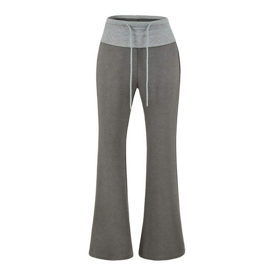 Damen Hochgeschnittene Schlag‑Jogginghose mit Umschlagbund und Kordel Nord Taschen