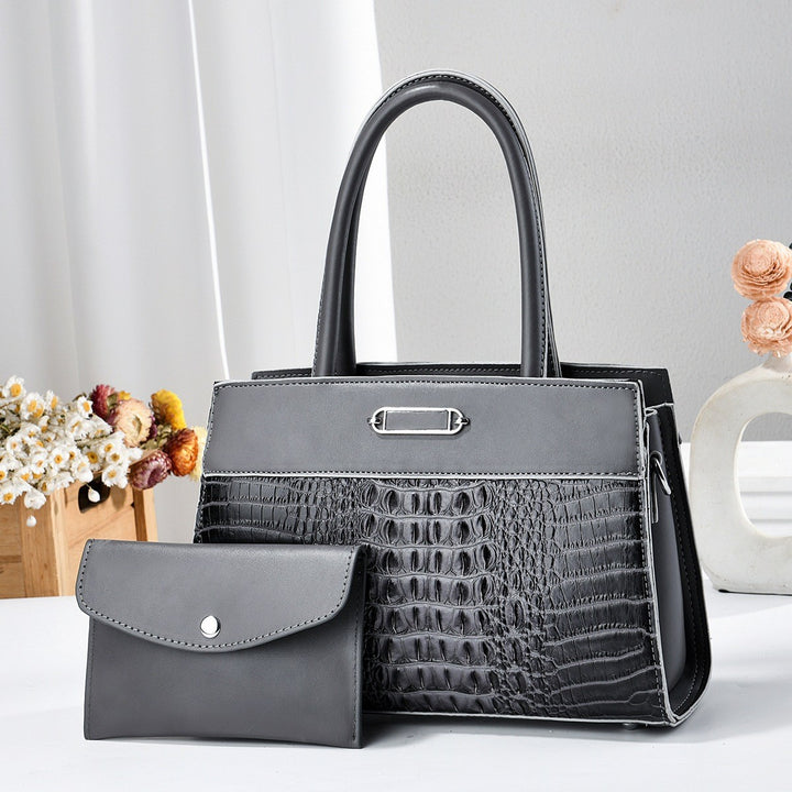 Damen elegante Handtasche mit stilvollem Krokodil-Design und abnehmbarer Clutch Nord Taschen
