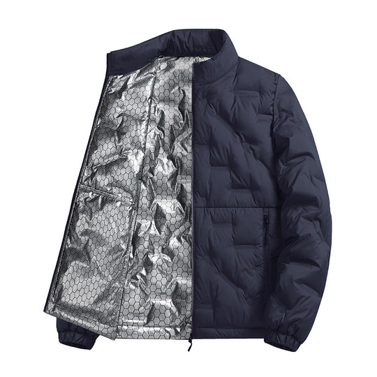 Herren Leichte gesteppte Thermojacke mit Stehkragen und Reißverschlusstaschen Nord Taschen