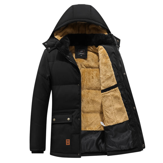 Herren Thermo-Parka mit kuscheliger Teddy-Innenfütterung und winddichter Außenhülle Nord Taschen