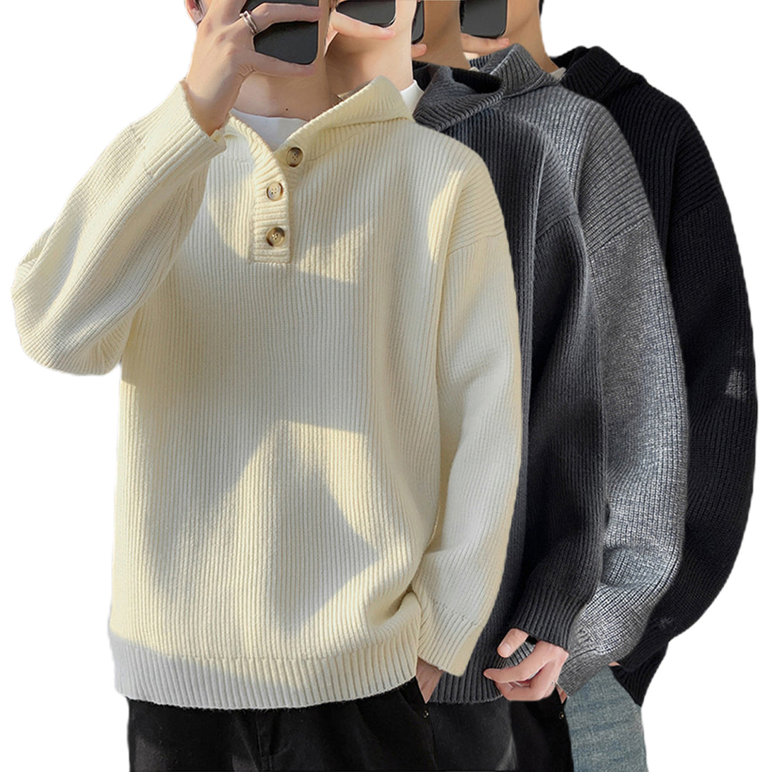 Herren Gemütlicher Hoodie mit Knopfdetails und Rippenstruktur Nord Taschen