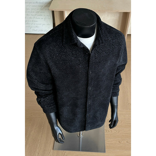 Herren Bedrucktes Langarm-Hemd Nord Taschen