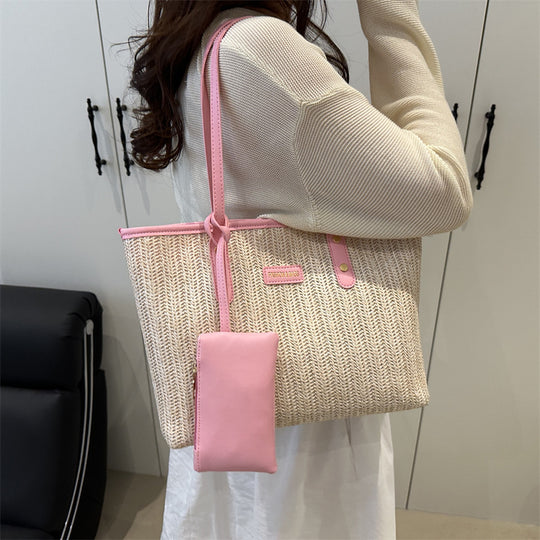 Damen Tragetasche mit geflochtenem Design und abnehmbarem Innenfach Nord Taschen
