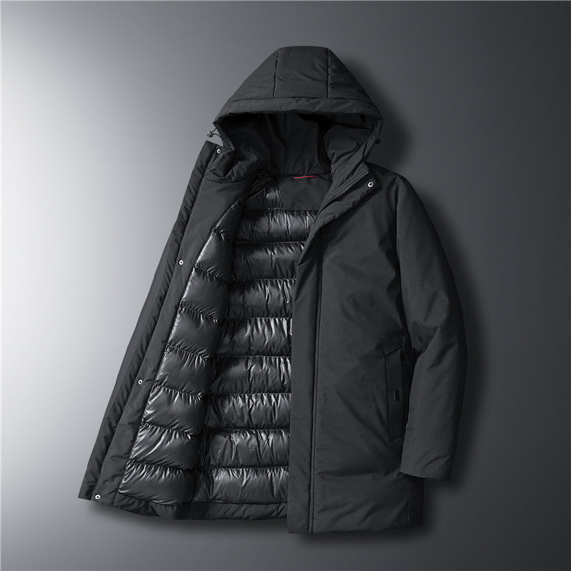 Herren moderner Urban-Longparka mit versteckter Reißverschlussblende und ergonomischer Kapuze Nord Taschen