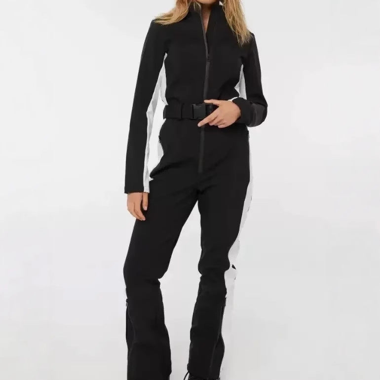 Damen 200+ taillierter Skioverall mit Taillengürtel und winddichter Funktionsmembran Nord Taschen