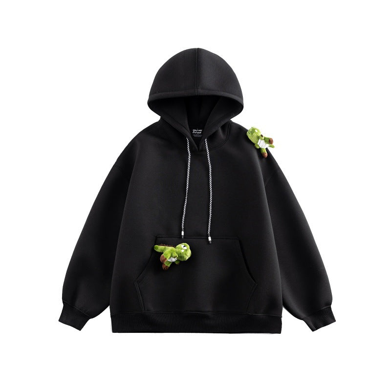 Unisex Oversize-Kapuzenpullover aus French-Terry mit Kängurutasche und abnehmbaren Plüschanhänger Nord Taschen