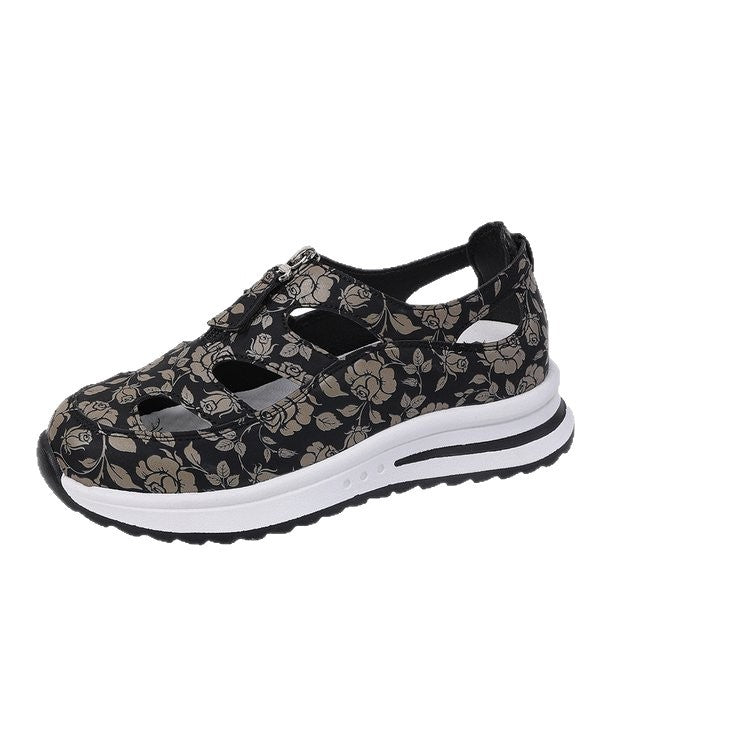 Damen Sandalen mit floralen Ausschnitten und komfortabler Sohle Nord Taschen