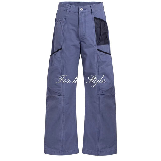 Damen Utility-Cargo-Hose mit weitem Bein, Mehrfach‑Taschen & Mesh‑Einsatz Nord Taschen