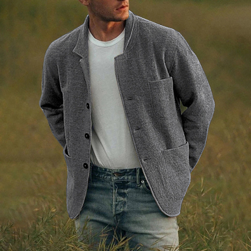 Herren lässige Wolljacke mit modernem Schnitt und praktischen Taschen